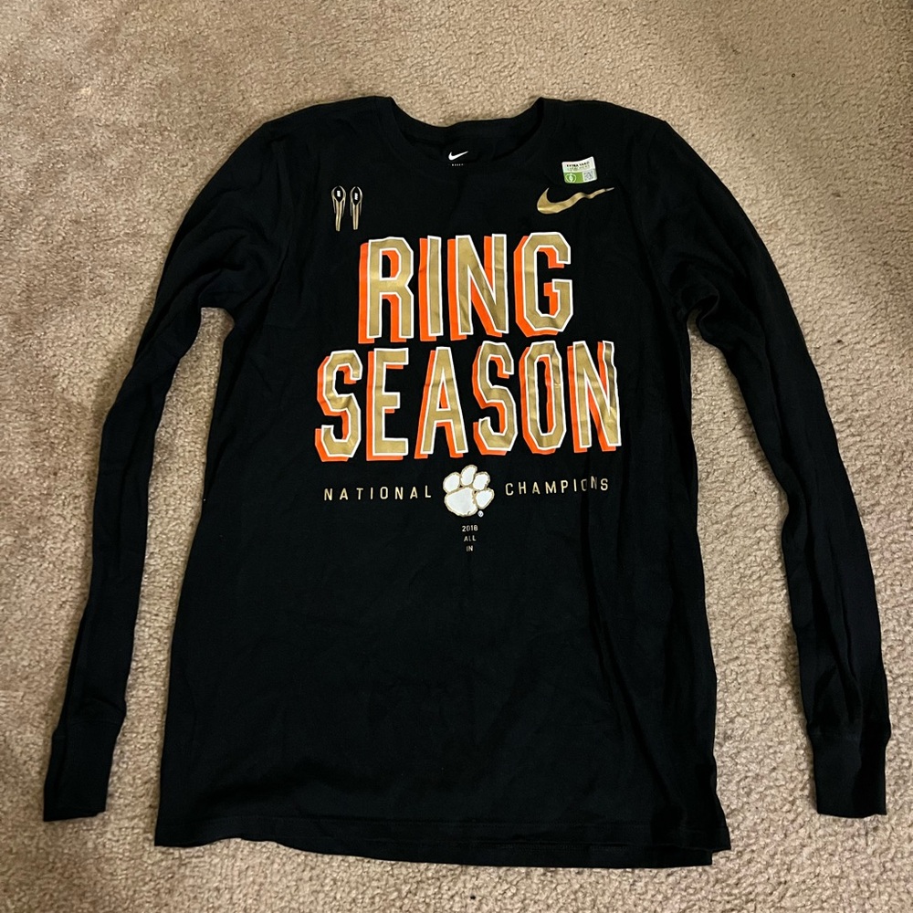 Nike Black Shirt with Gold Swoosh